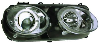 Acura Integra IPCW Headlights - Projector with Rings - Chrome Housing & Clear Projector - 1 Pair - CWS-108C2