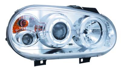 Volkswagen Golf IPCW Headlights - Projector with Rings & Foglights - 1 Pair - CWS-1502C2