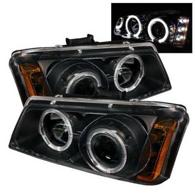 Chevrolet Silverado IPCW Headlights - Projector with Rings with Amber Reflector - 1 Pair - CWS-337B2