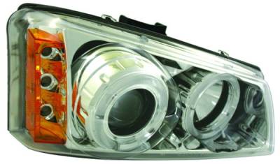 Chevrolet Silverado IPCW Headlights - Projector with Rings with Amber Reflector - 1 Pair - CWS-337C2