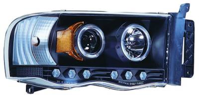 Dodge Ram IPCW Headlights - Projector with Rings with Amber Reflector - 1 Pair - CWS-408B2