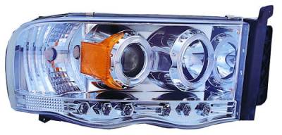 Dodge Ram IPCW Headlights - Projector with Rings with Amber Reflector - 1 Pair - CWS-408C2