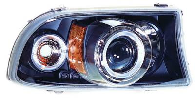 Dodge Dakota IPCW Headlights - Projector with Rings & Corners with Amber Reflector - 1 Pair - CWS-411B2