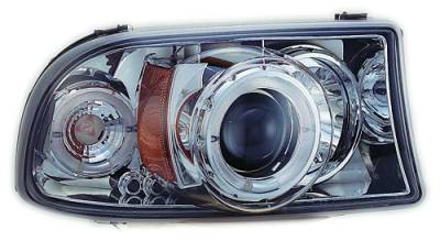 Dodge Dakota IPCW Headlights - Projector with Rings & Corners with Amber Reflector - 1 Pair - CWS-411C2