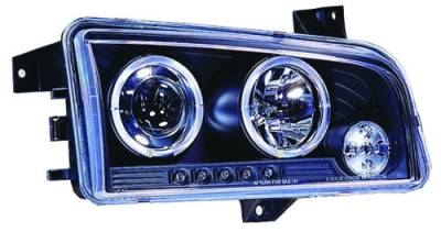 Dodge Charger IPCW Headlights - Projector with Rings - 1 Pair - CWS-416B2