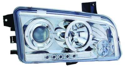 Dodge Charger IPCW Headlights - Projector with Rings - 1 Pair - CWS-416C2