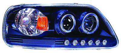 Ford F150 IPCW Headlights - Projector with Rings & Corners with Amber Reflector - 1 Pair - CWS-541B2