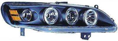 Honda Accord IPCW Headlights - Projector with Rings with Amber Reflector - 1 Pair - CWS-712B2