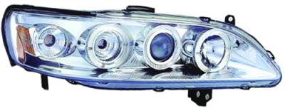 Honda Accord IPCW Headlights - Projector with Rings with Amber Reflector - 1 Pair - CWS-712C2