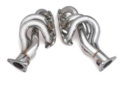 Two 3-1 Brushed Stainless Steel Exhaust Headers - Blue - NHS4201B