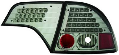 Honda Civic 4DR IPCW Taillights - LED without Red Cap - Smoke Lens - Chrome Housing - No Red Cap - 1 Pair - LEDT-745CS