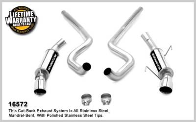 Ford Mustang Magnaflow Dual Split Rear Exit Stainless Steel Cat-Back Exhaust System - 16572