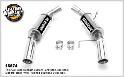 Ford Mustang Magnaflow Dual Split Rear Exit Stainless Steel Axle-Back Exhaust System - 16574