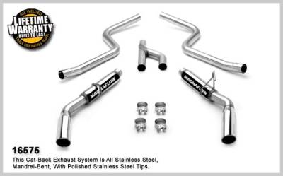 Ford Mustang Magnaflow Dual Split Rear Exit Stainless Steel Cat-Back Exhaust System - 16575