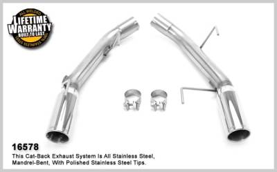 Ford Mustang Magnaflow Dual Split Rear Exit Stainless Steel Axle-Back Exhaust System - 16578