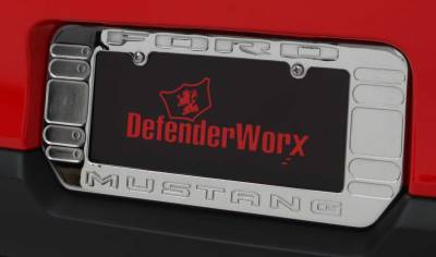 Ford Mustang Defenderworx Logo License Plate Frame - Chrome - 900726