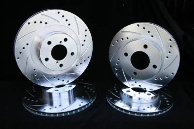 Nissan 240SX Royalty Rotors Slotted & Cross Drilled Brake Rotors - Front