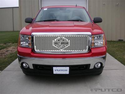 GMC Sierra Putco Punch Grille Insert with Bar & Shield - 52190