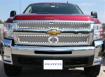 Chevrolet Silverado Putco Punch Grille Insert with Bar & Shield - 52195