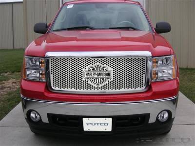 GMC Sierra Putco Punch Grille Insert with Bar & Shield - 52196