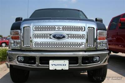 Ford F350 Superduty Putco Punch Grille Insert with Bar & Shield - 52197