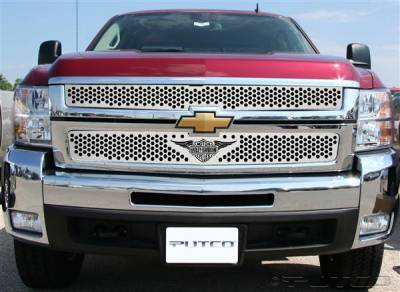 Chevrolet Silverado Putco Punch Grille Insert with Wings Logo - 56195