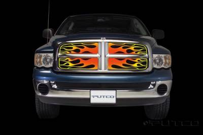 Dodge Ram Putco Flaming Inferno Stainless Steel Grille - 4 Color - 89332