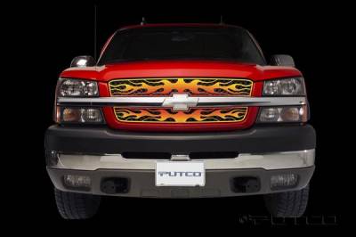 Chevrolet Silverado Putco Flaming Inferno Stainless Steel Grille - 4 Color - 89337