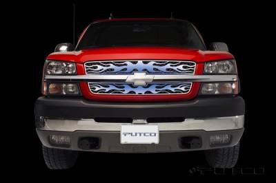 Chevrolet Silverado Putco Flaming Inferno Stainless Steel Grille - Blue - 89437