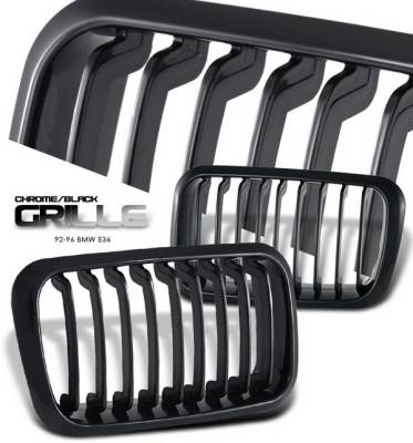 BMW 3 Series Option Racing Sport Grille - Black - 64-12106