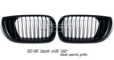 BMW 3 Series 4DR Option Racing Sport Grille - Black - 64-12120