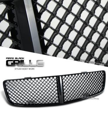 Dodge Charger Option Racing Black Grille - Diamond Style - Black - 65-17144