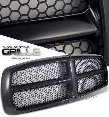 Dodge Ram Option Racing Chrome Grille - OEM Style - Black - 1PC - 65-17328