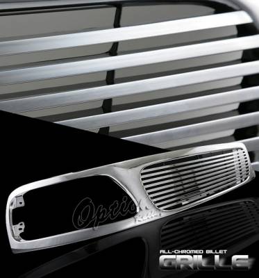 Ford F150 Option Racing Chrome Grille - Billet Style - Chrome - 1PC - 65-18388