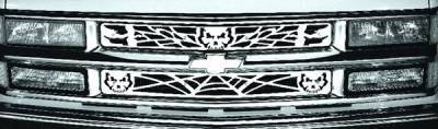 GMC CK Truck Pilot Stainless Steel Skull Grille Insert - Set - SG-131