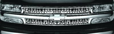 Chevrolet Silverado Pilot Stainless Steel Flame Grille Insert - Set - SG-142