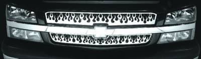 Chevrolet Silverado Pilot Stainless Steel Flame Grille Insert - Set - SG-143