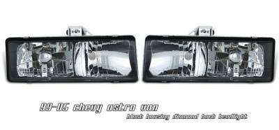 Chevrolet Astro Option Racing Headlights - Black - 10-15112