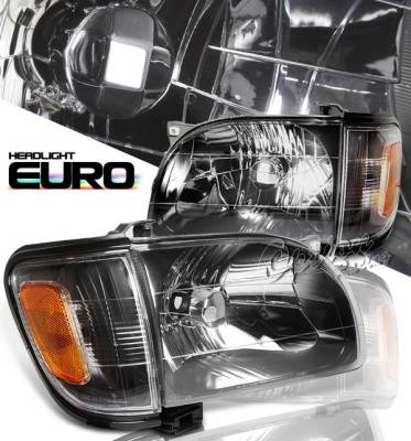 Toyota Tacoma Option Racing Headlights with Corner - Black - 10-44285