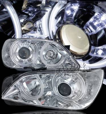 Lexus IS Option Racing CCFL Projector Headlights - Chromed Housing with LED City Lights - 12-29131