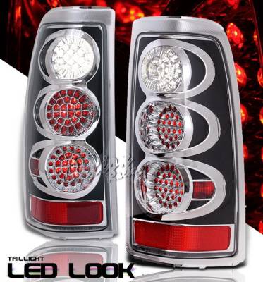 Chevrolet Silverado Option Racing Taillights - Black Altezza - LED Look - Diamond Cut - 19-15356