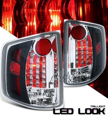 Chevrolet S10 Option Racing Taillights LED Look - Black Chrome Diamond Cut - 19-19364