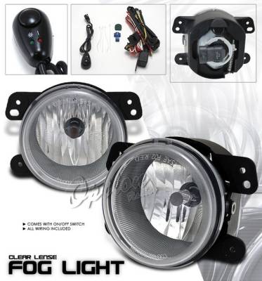 Chrysler 300 Option Racing Fog Light Kit - Plastic with Wiring Kit - Clear - 28-16208