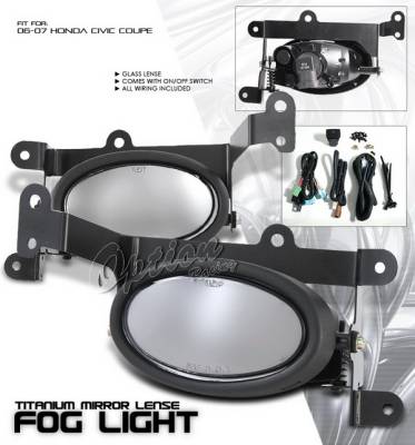 Honda Civic 2DR Option Racing Fog Light Kit with Wiring Kit - Smoke - 28-20217