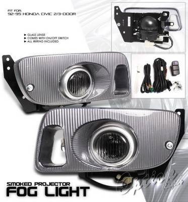 Honda Civic HB Option Racing Fog Light Kit with Wiring Kit - Smoke - 28-20220