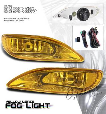 Toyota Corolla Option Racing Fog Light Kit with Wiring Kit - Yellow - 28-44185