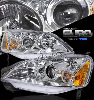 Honda Civic Option Racing Projector Headlights - Chrome Projector - 80-5921-05