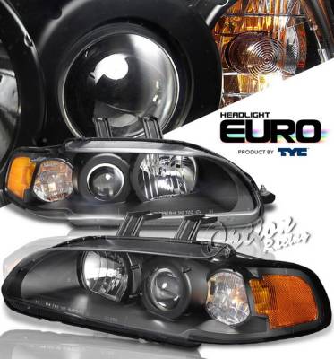 Honda Civic HB Option Racing Projector Headlights - Black - 1PC - 80-6165-45