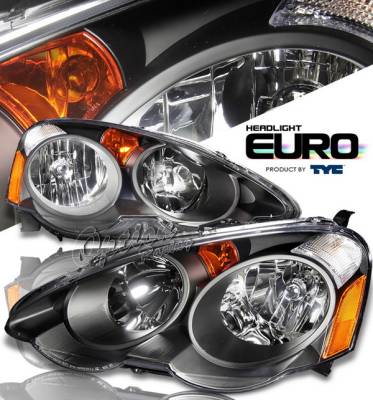 Acura RSX Option Racing Headlights - Black - 80-6277-45