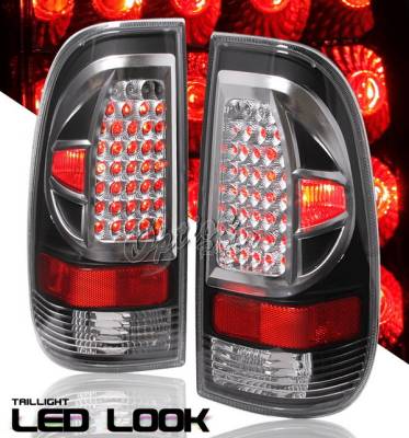 Ford F150 Option Racing Taillights LED Look - Black - FDPU-97TB